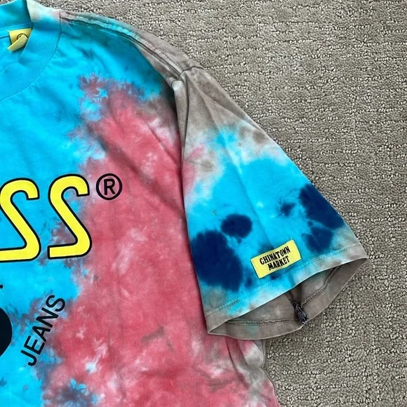 GUESS Tie-Dye T-Shirt - Blue, Pink, Gray - Picture 3 of 6